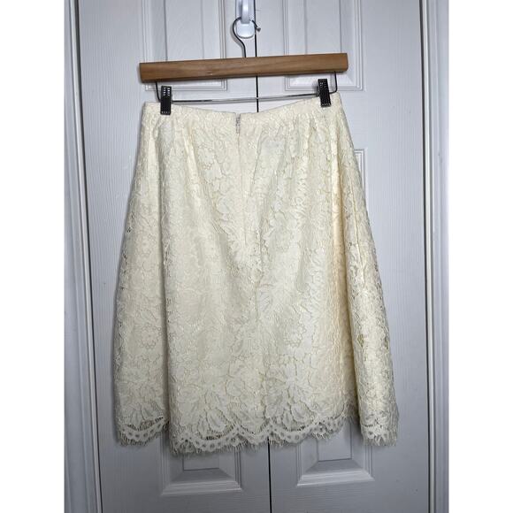 Jenny Yoo Collection Ivory Floral Lace Knee Length Skirt Wedding A Line - Picture 1 of 7